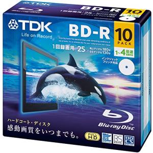 TDK 録画用ブルーレイディスク BD-R 25GB 1-4倍速 ホワイトワイドプリンタブル 10枚 5mmスリムケース BRV25PWB10A