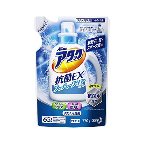 アタック 抗菌EXスーパークリアジェル 洗濯洗剤 液体 詰め替え 770g