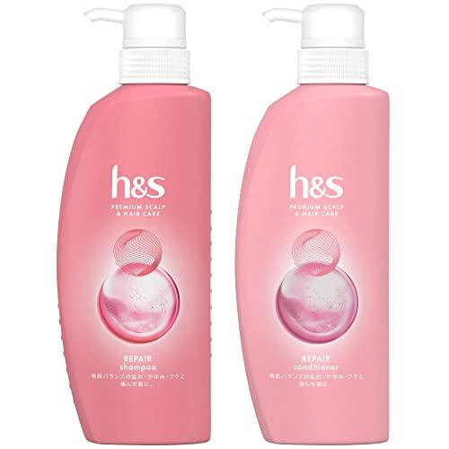 【2点セット】 h&amp;s(エイチアンドエス) リペア シャンプー・コンディショナー ポンプ 350mL...