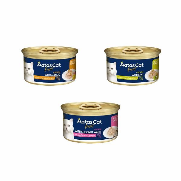アタス キャット フード フルーティーフィースト 70ｇ 選べる3種類 グレインフリー 猫 ネコ オ...
