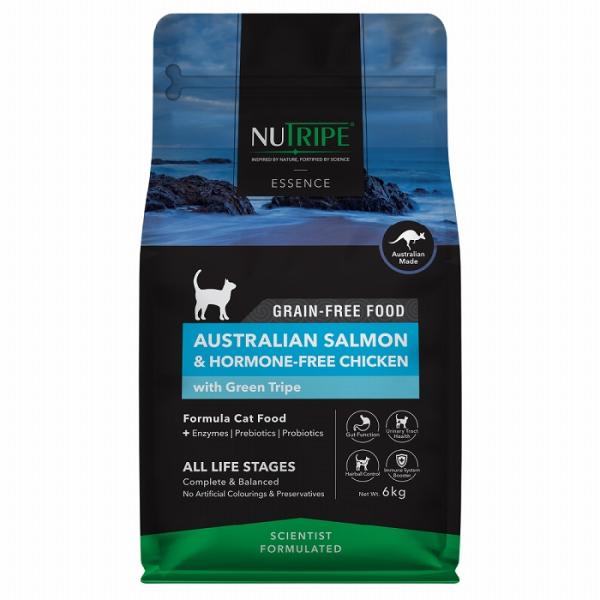 キャットフード ドライ サーモン＆チキン＆グリーントライプ 6kg  ニュートライプ 全年齢用 穀物...