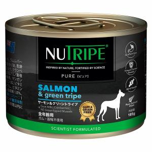 サーモン＆グリーントライプ 185g 全年齢用 ドッグフード NUTRIPE PURE ニュートライプ ピュア｜fantasyworld