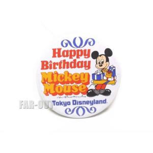 TDL ミッキー 生誕60周年 1988年 バースデー パーティー 記念 缶 TDL ハッピー バースデー パーティー 1988年 ミッキー 缶バッジ 缶