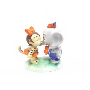 ゴーベル ミッキーマウスとプルート陶器フィギュアリン ディズニアナ