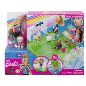 バービー チェルシー サッカー プレイセット ドール 人形 子犬付き Barbie Dreamhouse Adventures 6-inch Chelsea Doll with Soccer (GHK37)｜far-out