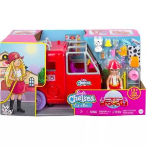 バービー チェルシー 消防車 消防士 プレイセット ドール 人形付 Barbie Chelsea Fire Truck Playset｜far-out