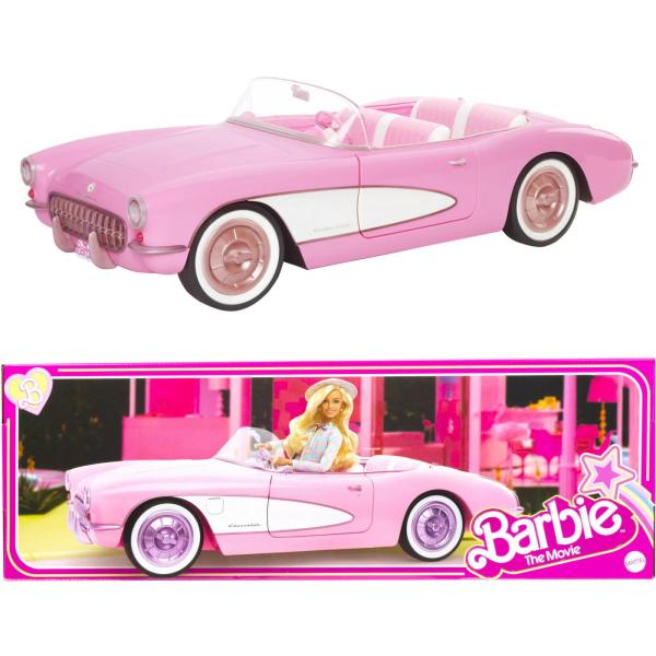 映画 「バービー」  コルベット コンバーチブル ピンク クラシックカー 車 Barbie The ...