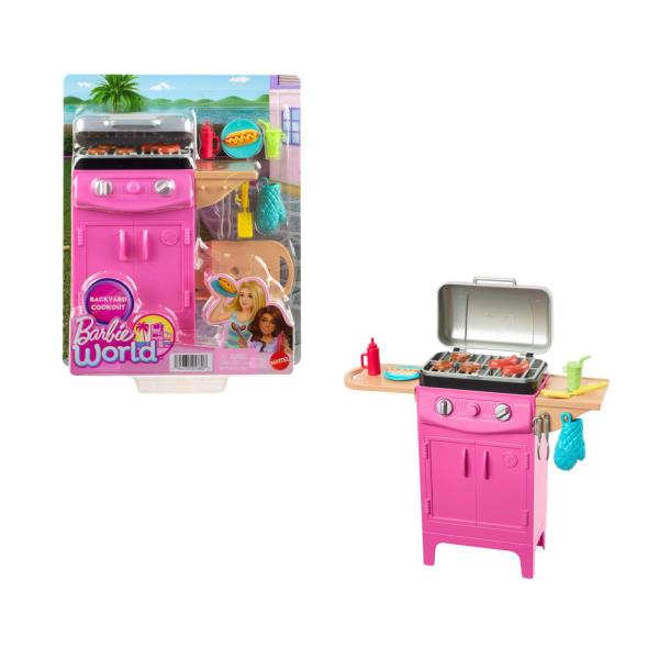 バービー ワールド バーベキューグリル アクセサリー付き プレイセット 家具 Barbie Worl...