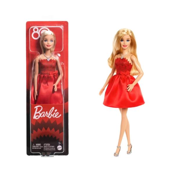 バービー マテル 80周年記念 ドール ルビーレッド ブロンドヘア Barbie Mattel 80...