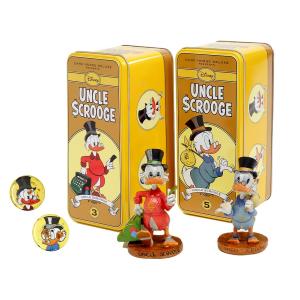 ドナルド&ヒューイ、デューイ、ルーイ フィギュア 2点セット Tin缶入り