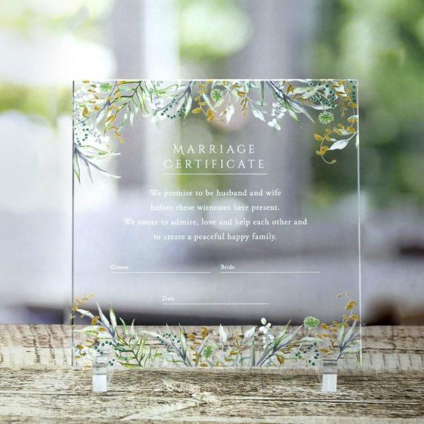 結婚式 結婚証明書 / アクリル結婚証明書「グリーナ」