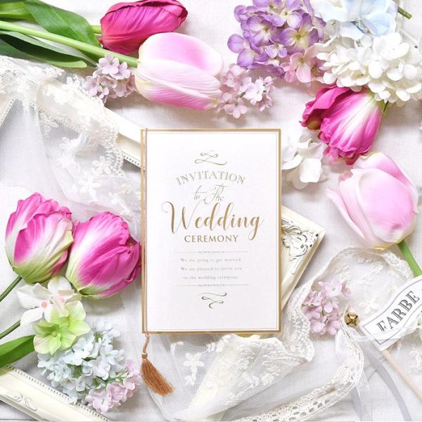 結婚式 招待状 手作り / 招待状DIY手作りセット「クレール」（10名様分） / 金箔 タッセル ...