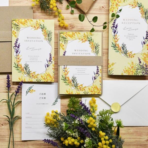 結婚式 招待状 手作り / 招待状DIY手作りセット「ミモザ・ルフレ」（10名様分） / ミモザ ク...