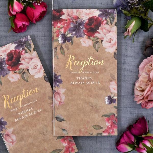 席次表DIY手作りセット「ローズ・マダー」（10名様分）／結婚式