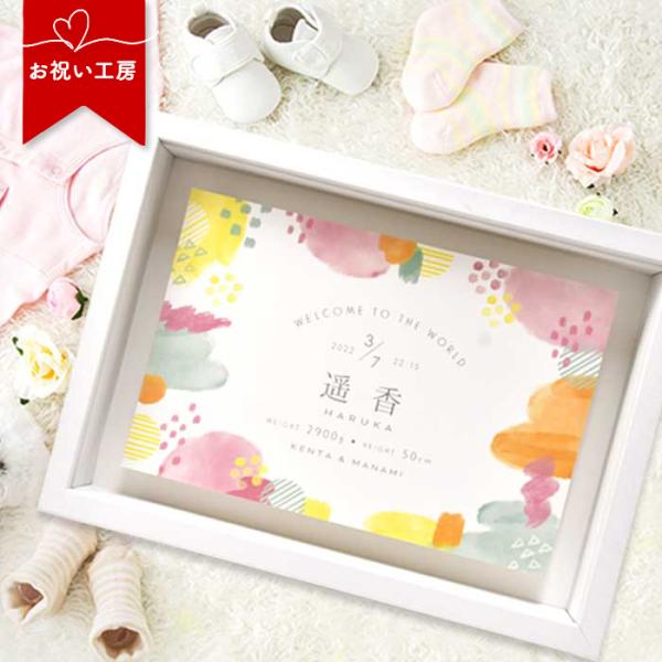 出産祝い 出産内祝い 誕生祝い 命名書 命名書オーダー 記念品 命名ギフト 誕生記念／命名ボード「パ...