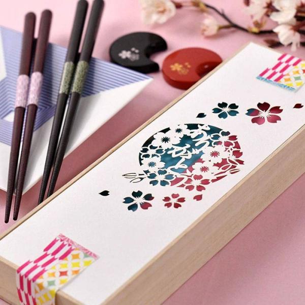 結婚式 ご両親ギフト 即日出荷 / メッセージカード付 夫婦箸＆箸置きセット「桜」 / 両親 プレゼ...