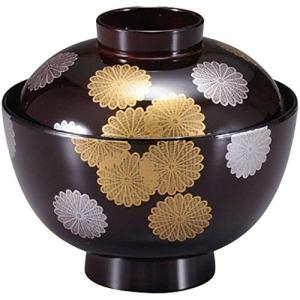 椀 : 3-224-13 溜菊詰め 和 越前椀 φ11.1xH10ｃｍ 330ｃｃ 140ｇの商品画像