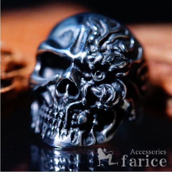 アメリカンサイボーグスカル(髑髏)モチーフ エレクトリックワイヤー&amp;アイスコープオープンデザイン ア...