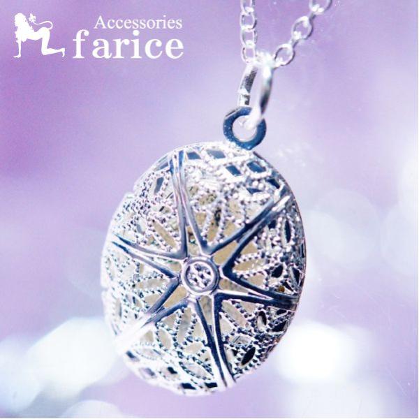 スター(星)＆フラワー(花) ヨーロピアン調透かしデザイン プチオーバル(小型楕円形) レディース ...