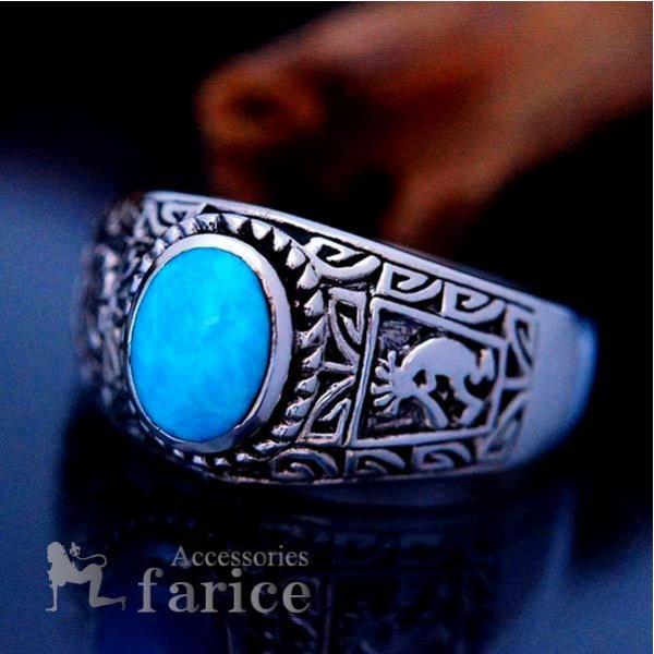 ターコイズ ココペリ 精霊 フラワー 花 インディアンジュエリー ブルー パワーストーン シルバー9...