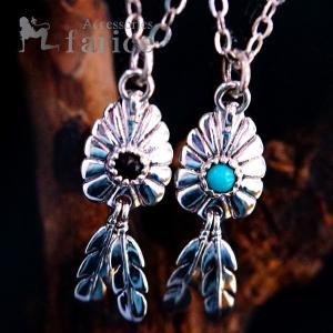 Indian Jewelry ターコイズ・フラワーデザイン 花型石留め立体