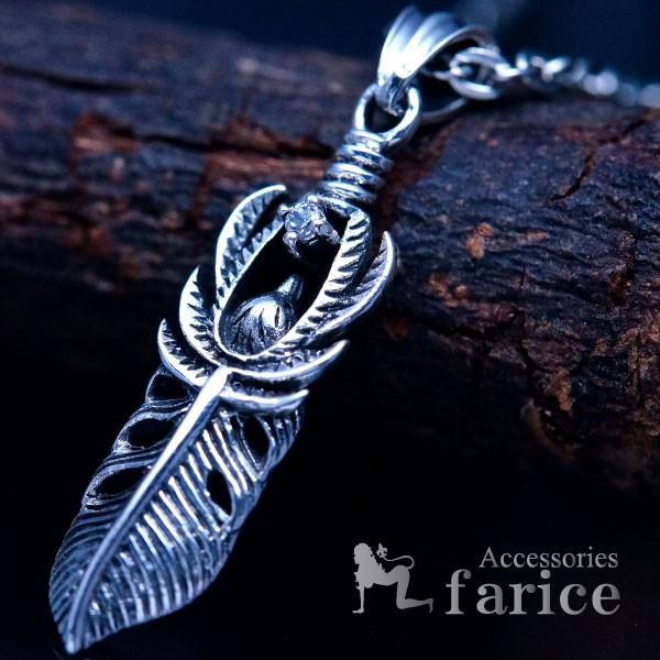 アメリカンイーグル(鷲) フェザー(羽)アレンジ クリアキュービックジルコニア装飾 インディアンジュ...