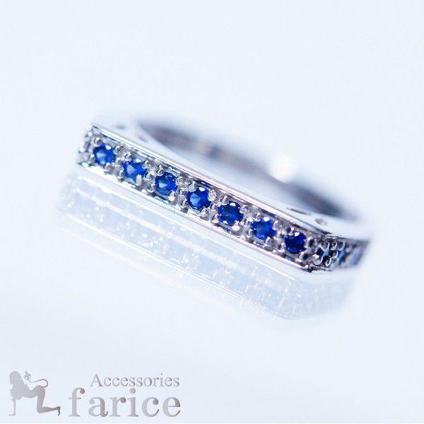 鮮やかなブルーキュービックジルコニアラインストーン シャープデザインジュエリースリムリング