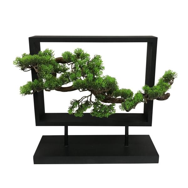 置き型木枠入り造花盆栽 横型