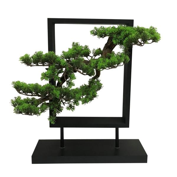 置き型木枠入り造花盆栽 縦型