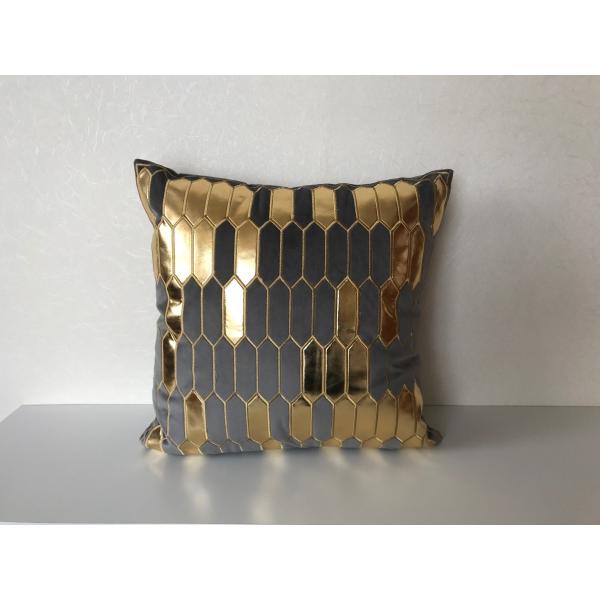 クッション ４０＊４０　グレー＊ゴールド