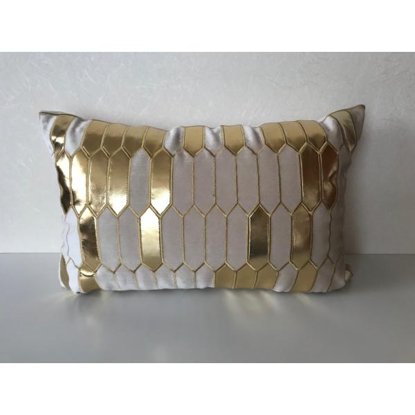 枕型クッション ベージュ＊ゴールド