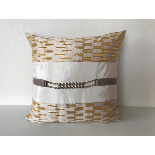 クッション 40*40　白*ゴールド