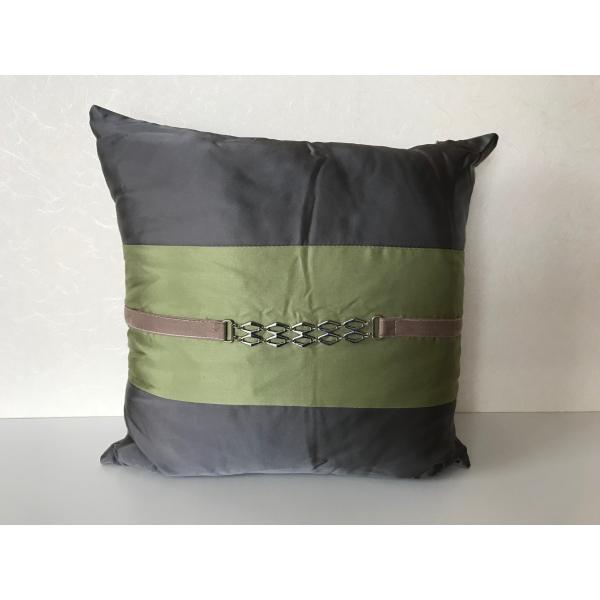 クッション ４０＊４０　シルバー＊ライトグリーン