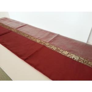 タイシルク テーブルランナー 象柄 レッド＊シルバーレッド （アジアンインテリア）