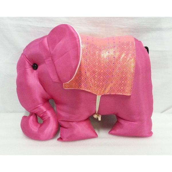 タイシルク 象クッション ピンク＊ピンク