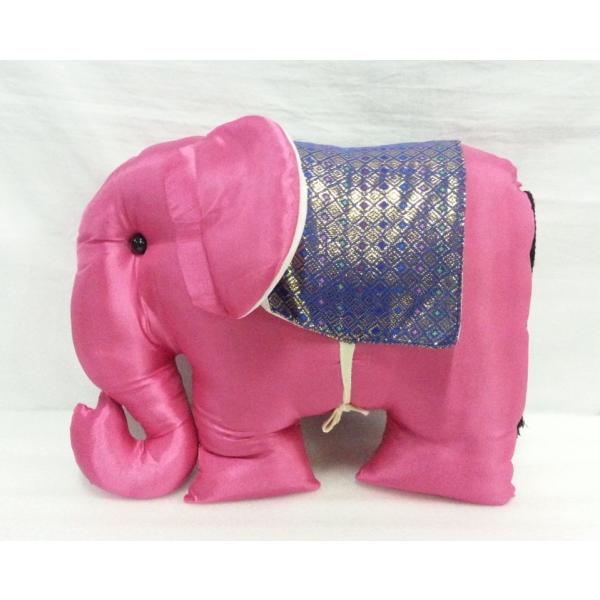 タイシルク 象クッション ピンク＊パープル