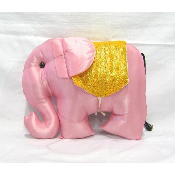 タイシルク 象クッション ライトピンク＊ゴールド