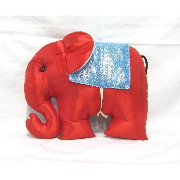 タイシルク 象クッション 赤＊青