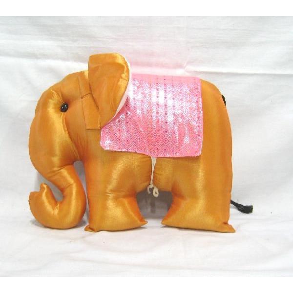 タイシルク エレファントクッション オレンジ＊ピンク