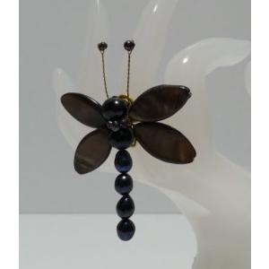 シェル使用 オリジナルリング（指輪）黒とんぼ　 (アジアンアクセサリー）