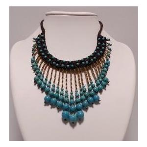 天然石使用 オリジナル ネックレス ターコイズ　 (アジアンアクセサリー）