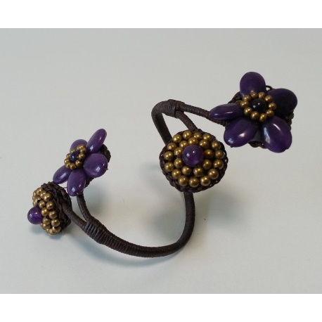 天然石使用 オリジナル バングル パープル　 (アジアンアクセサリー）