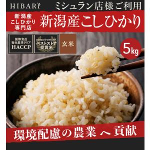 新米 米 玄米 5kg 令和5年産 新潟県産コシヒカリ HIBARI ミシュラン店様御用達 【品質管理徹底】 プレミアム米 産直 産地限定 自社生産