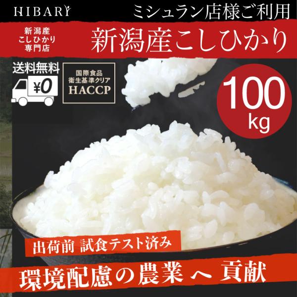 【品質管理徹底 】 米 お米 100kg 新潟県産コシヒカリ HIBARI 令和5年産 白米 新潟産...