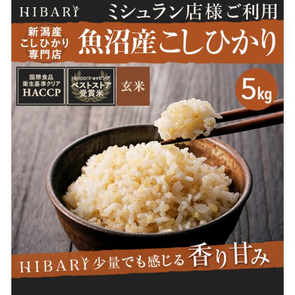 新米 米 玄米 5kg 令和6年産 魚沼産コシヒカリ HIBARI ミシュラン店様御用達 【品質管理...