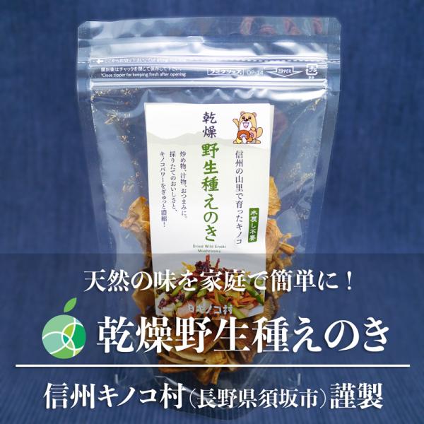 乾燥野生種えのき　3袋セット　内容量1袋15g　長野県須坂市産　信州キノコ村　茸　だし　乾物　贈り物...