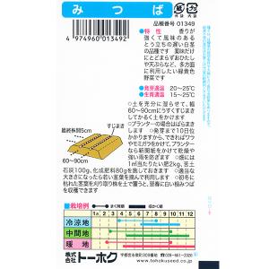 トーホク 野菜の種/種子 みつば 内容量4ml...の詳細画像1