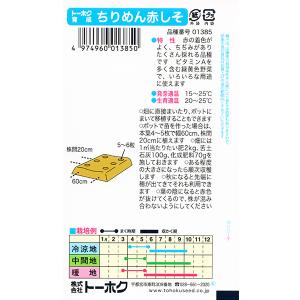 トーホク 野菜の種/種子 赤しそ ちりめん赤し...の詳細画像1
