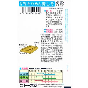 トーホク 野菜の種/種子 大葉 しそ ちりめん...の詳細画像1