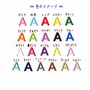 【2cm】アルファベット数字のカラー刺繍ワッペ...の詳細画像1
